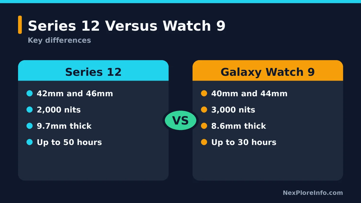 Apple Watch Series 12 versus Galaxy Watch 9