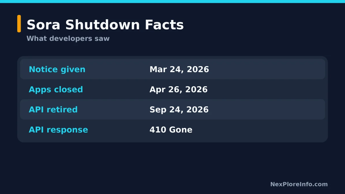 Sora shutdown key facts card